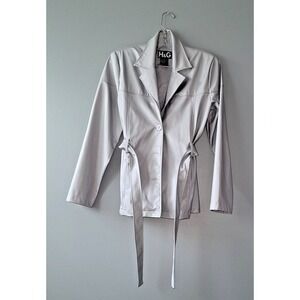 H & G Women's Grey Polyurethane Summer/Fall Jacket size Small‎